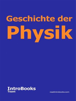 cover image of Geschichte der Physik